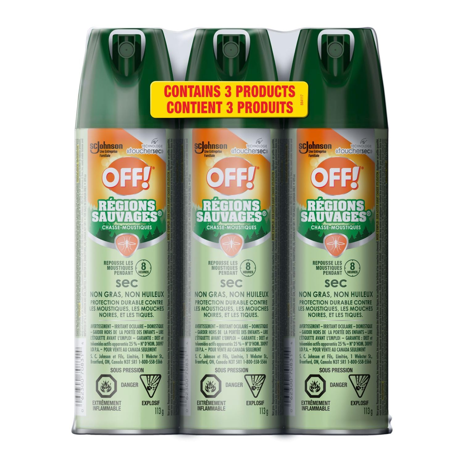 OFF! Deep Woods Dry Powder-Soft Mosquito Repellent, 25% DEET Insect Spray, Long-Lasting Bug Protection Tick Repellent, 360° Aerosol Camping Essential, 113g, 3- Pack - Available at All In One Marketplace Canada