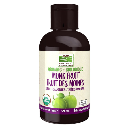 Now Foods Organic Monk Fruit Liquid Sweetener 59mL - Available at All In One Marketplace Canada