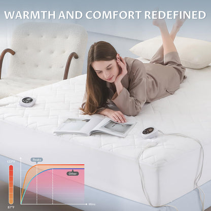 Heated Mattress Pad King, Quilted Surface, Preheat & Memory for Winter 🍁 All In One Marketplace Canada