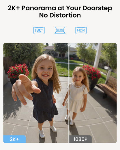 REOLINK Video Doorbell Camera WiFi, 2K Wired Doorbell Camera for Home Security, 2.4/5GHz WiFi, 180° Diagonal, Smart Detection, microSD Card/Cloud Storage, Indoor/Outdoor Surveillance (Chime Included) - Available at All In One Marketplace Canada