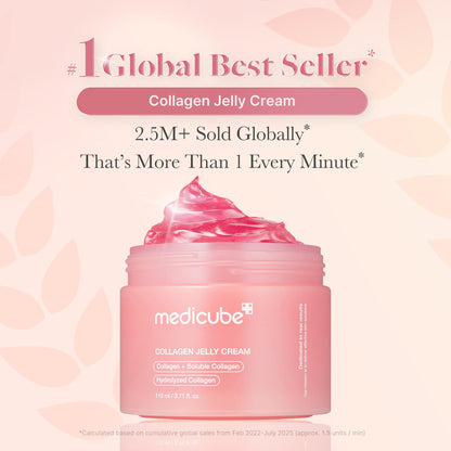 medicube Collagen Jelly Cream- Niacinamide & Freeze-Dried Hydrolyzed Collagen-Boosts skin barrier hydration & gives 24h Glow & Firmer looking skin | No artificial color, Korean skincare (3.71 fl.oz. 110ml) - Available at All In One Marketplace Canada