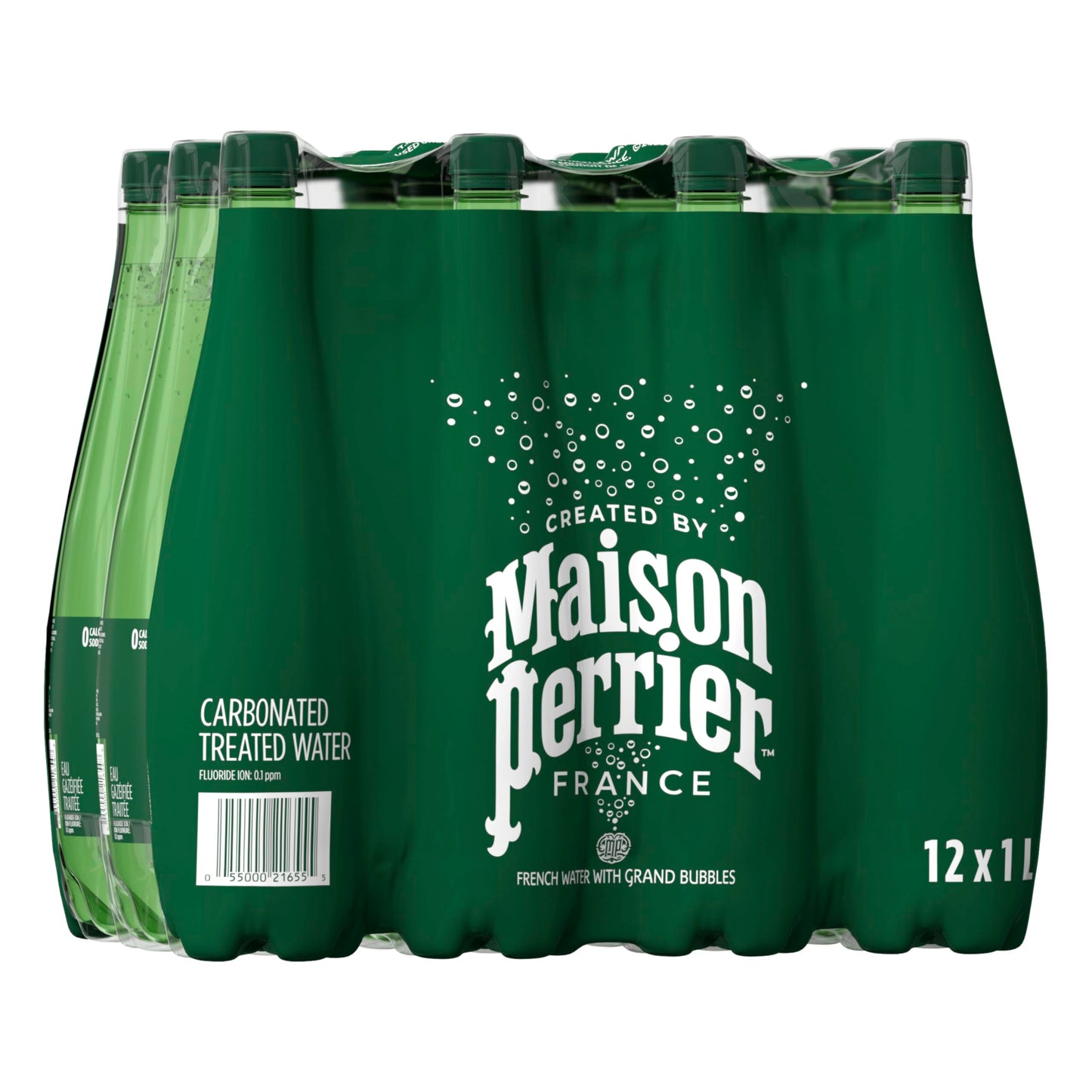 Maison Perrier Unflavoured Sparkling Water – 12 Pack, 1L Bottles | Pure French Refreshment, Zero Sugar