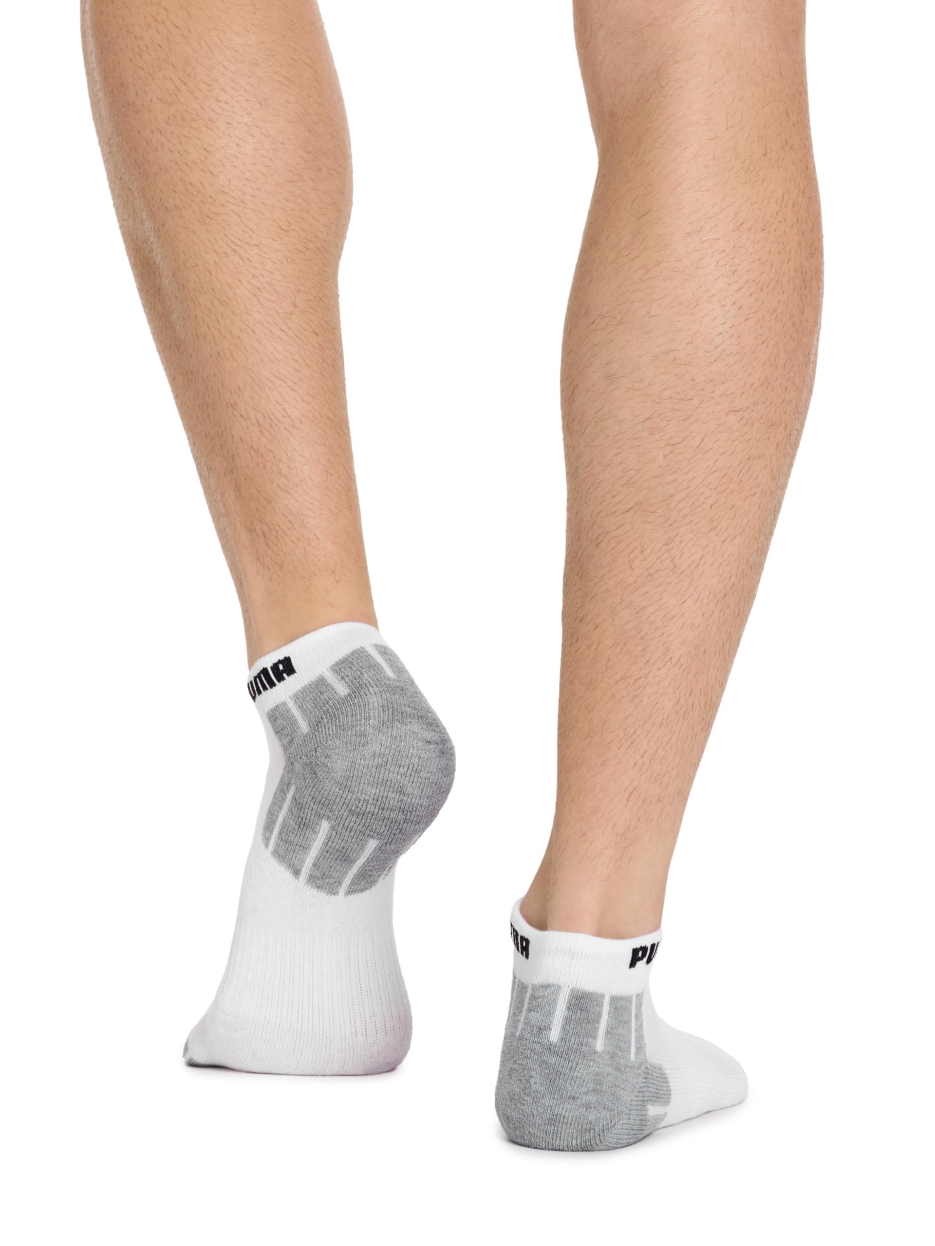 PUMA Men's 8 Pack Low Cut Socks, White/Black, 10-13