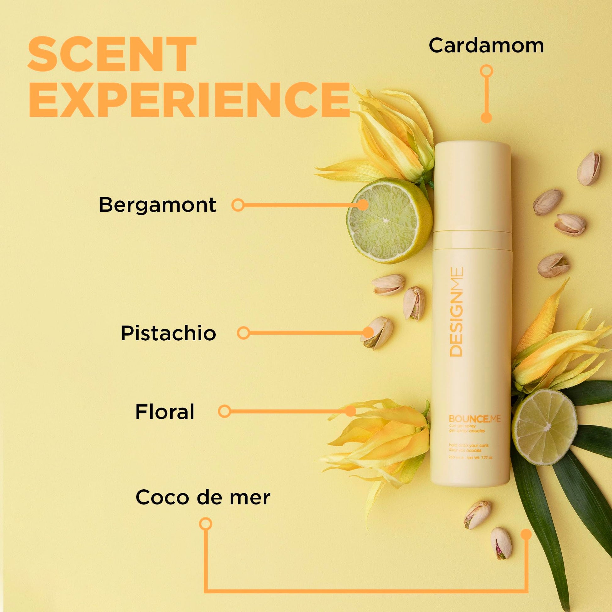Design.Me BOUNCE.ME Curling Gel Spray | Frizz-Free Curl Defining Gel - Refresh Curls, Waves, Coils | Non-Crunchy, Non-Sticky Formula - Climate Control Styling, 7.77Oz - Available at All In One Marketplace Canada