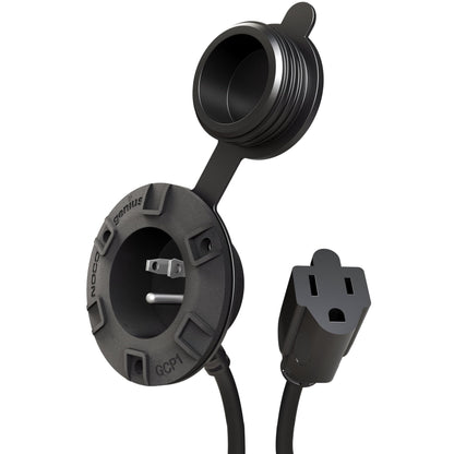 NOCO GCP1 15 Amp AC Port Plug, 125 Volt Power Inlet Socket, and Waterproof Electrical Outlet Receptacle Box with 16-Inch Integrated Outdoor Extension Cord NOCO