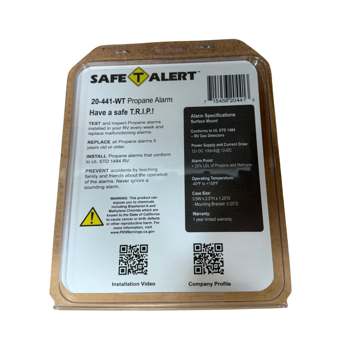 MTI 603.104 20-441-WT 12V White Surface Mount Designer Series LP Gas Detector