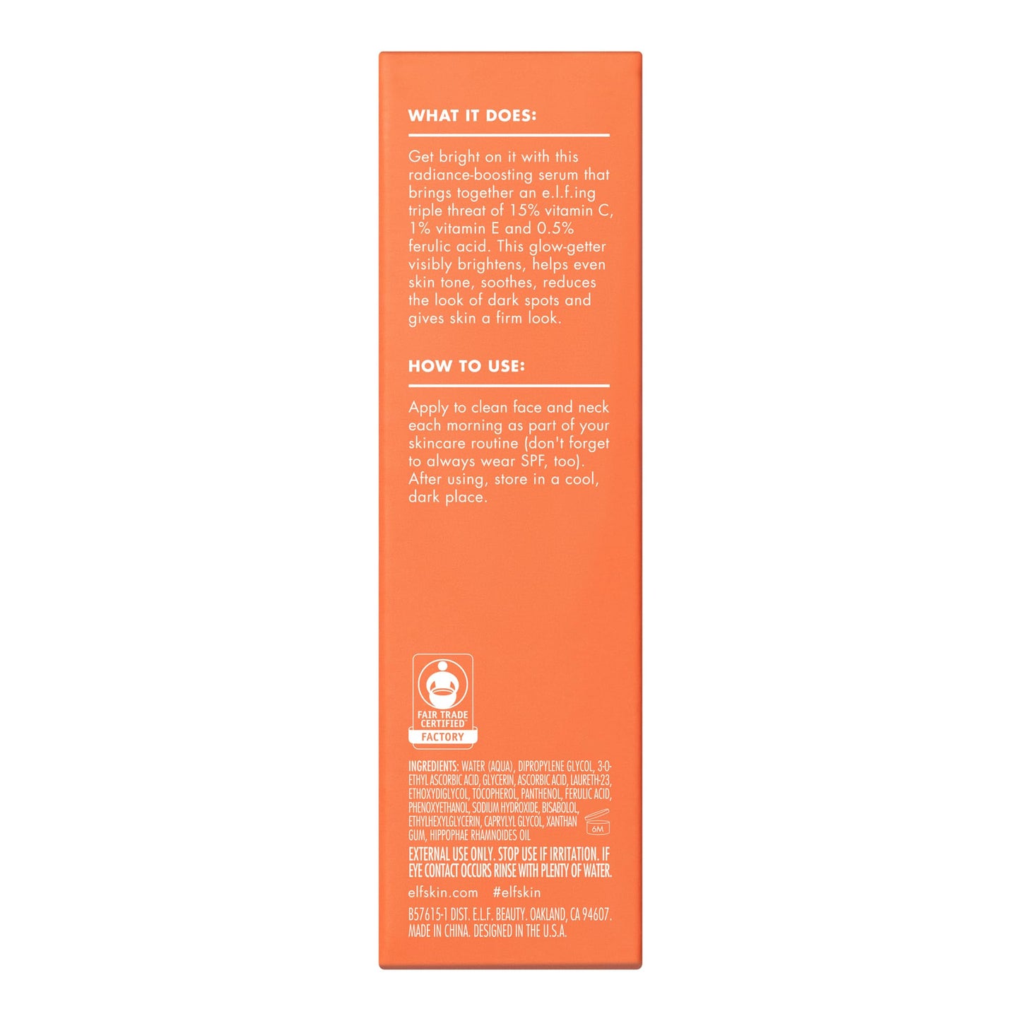 e.l.f. SKIN Bright Icon Vitamin C + E + Ferulic Face Serum, Brightening & Soothing with 15% Vitamin C, Vegan & Cruelty-Free - Available at All In One Marketplace Canada