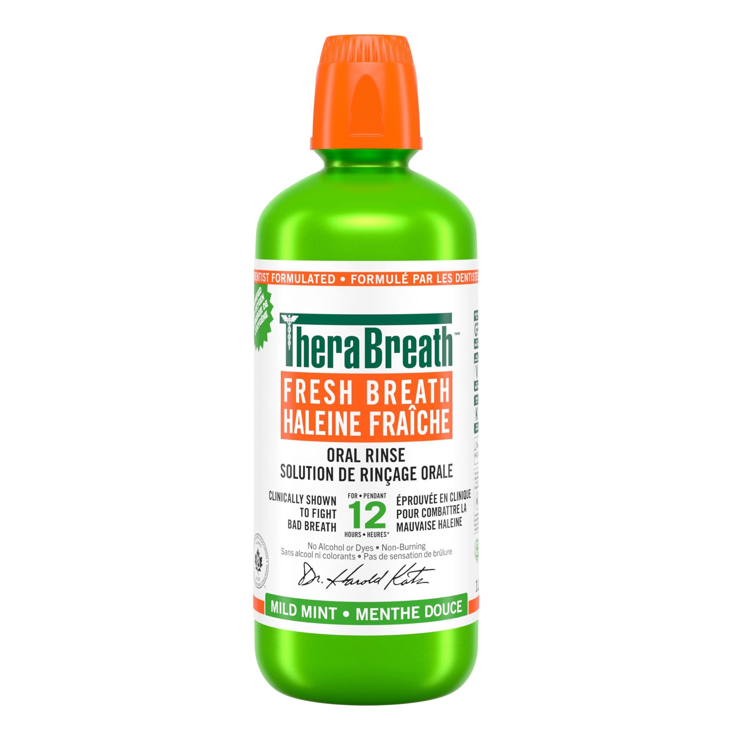 TheraBreath Fresh Breath Oral Rinse, Value Size, Clinically Shown to Fight Bad Breath for 12 Hours, Alcohol & Dye Free Mouthwash, Certified Vegan, Halal, Kosher, Gluten-Free - Mild Mint, 1L