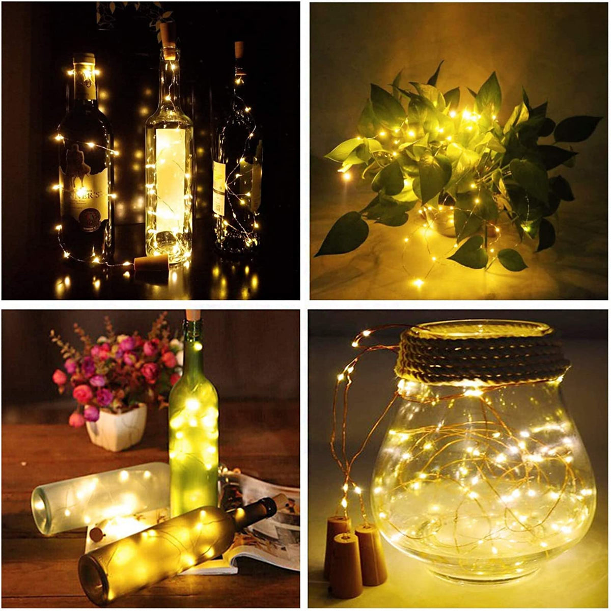 BROTOU 15 Packs Bottle Lights with Cork, Lights for Wine Bottles 7FT 20 LED Battery Powered Copper Wire String Fairy Lights for Mothers Day Christmas Party Wedding Table Home Pub Decor (Cold White) 🍁 All In One Marketplace Canada