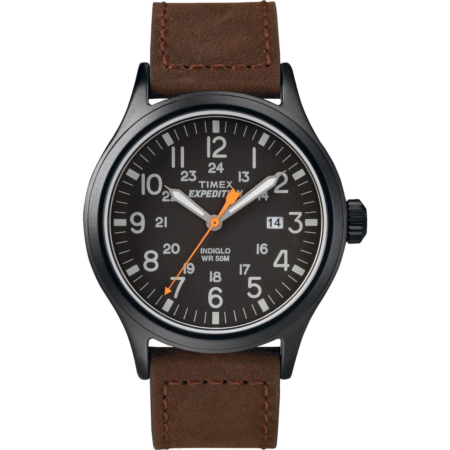 Timex Men's TW4B12500 Expedition Scout 40mm Brown/Black Leather Strap Watch Timex