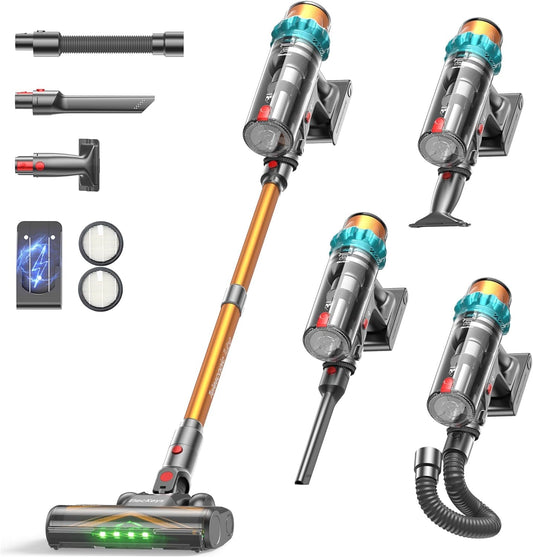 ElecKeys Cordless Vacuum Cleaners, 650W 55KPA Vacuum Cleaners with 70 Mins Runtime, LED Display, Anti-Tangle, Powerful Cordless Stick Vacuum for Home, Pet Hair, Hard Floors, Carpet - Available at All In One Marketplace Canada
