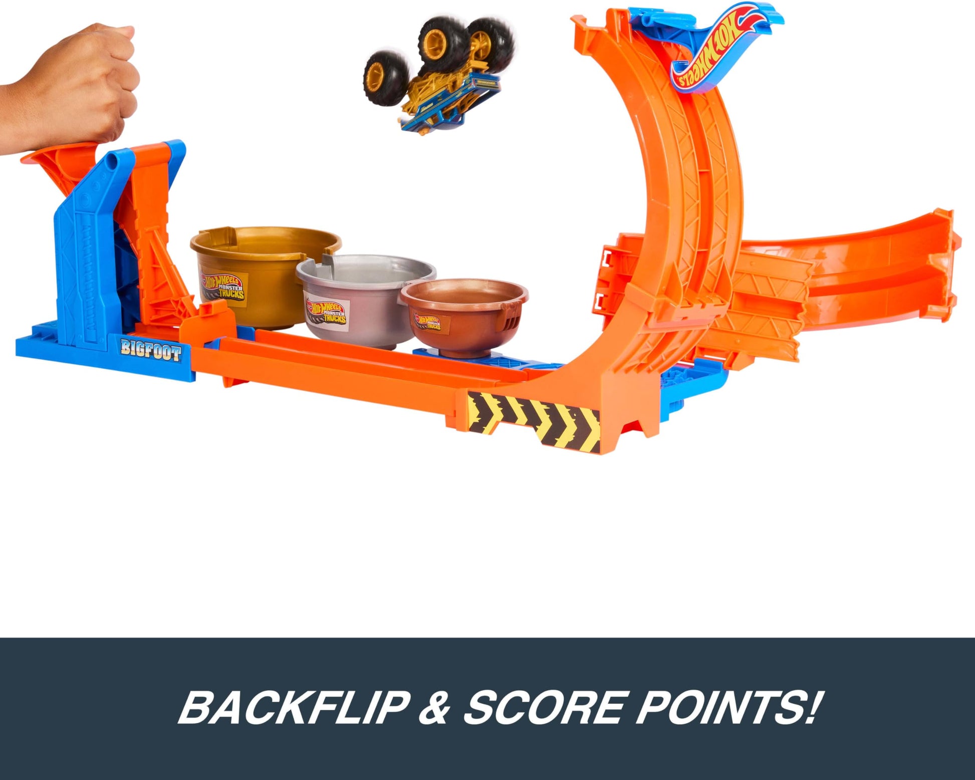 Hot Wheels Monster Trucks Loop-and-Flip Trophy Challenge Playset Hot Wheels