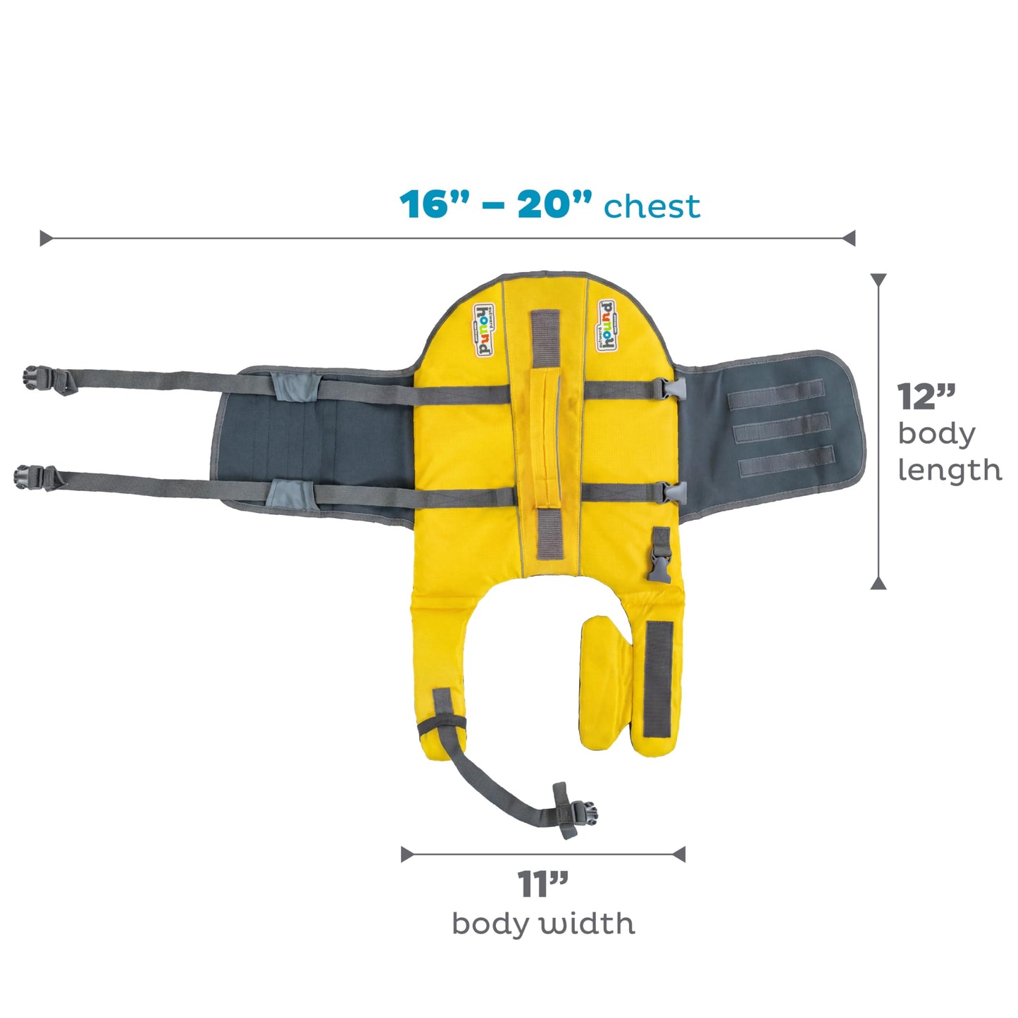 Outward Hound Granby Splash Dog Life Jacket with Handle, Reflective Floating Vest for Swimming & Boating, Maximum Buoyancy, All Skill Levels, Small Dogs & Puppies (16–20" Girth), Yellow, Small