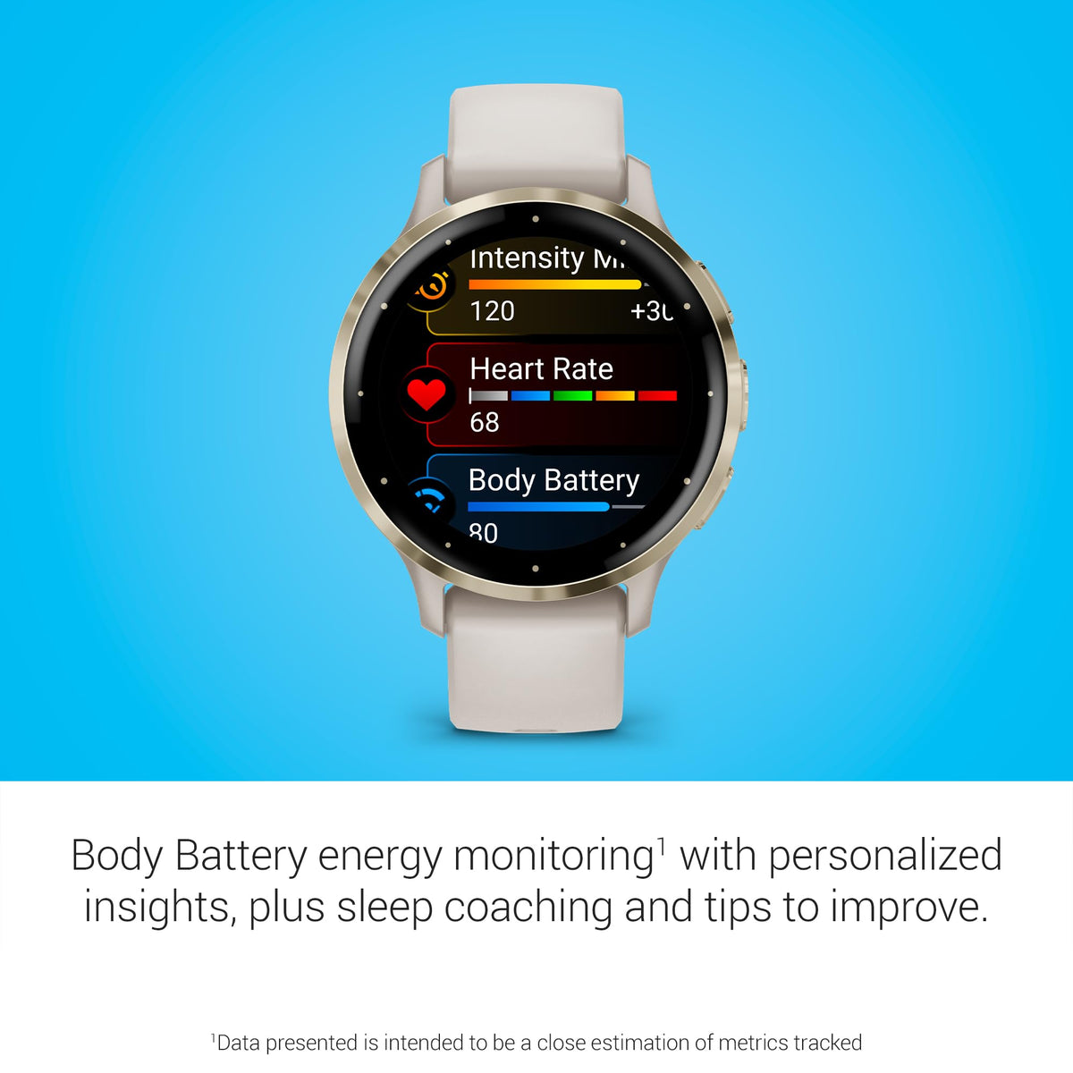 Garmin Venu 3S, GPS Smartwatch, AMOLED Display, Advanced Health and Fitness Features, Up to 10 Days of Battery, Ivory