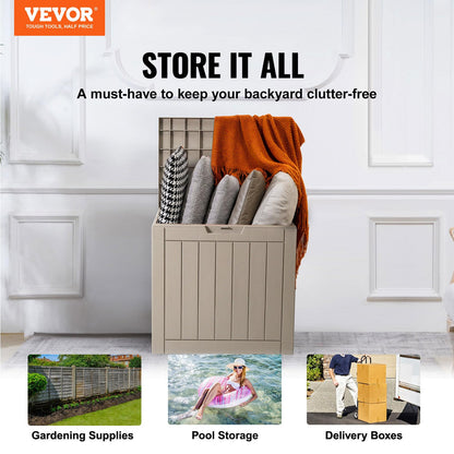 VEVOR Outdoor Storage Box, 31 Gallon Resin Deck Box, Backyard Outside Toy and Towel Storage Cabinet Waterproof, for Patio Furniture Cushions, Garden Tools, Pool Supplies & Package Delivery 🍁 All In One Marketplace Canada