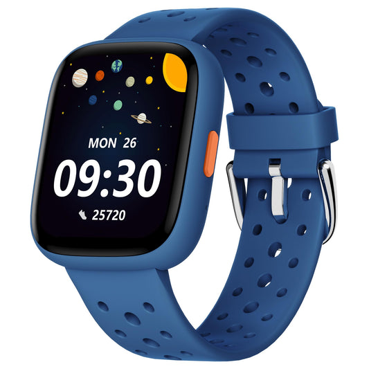 BIGGERFIVE Smart Watch for Kids, 1.8" Fitness Tracker Watch Pedometer, Heart Rate, Sleep Monitor, IP68 Waterproof, Calorie Step Counter, Puzzle Games with/Without APP for Girls Boys Teens 5-16, Blue