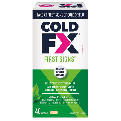 Cold-FX First Signs, Helps to Relieve Symptoms of Cold and Flu Symptoms, 48