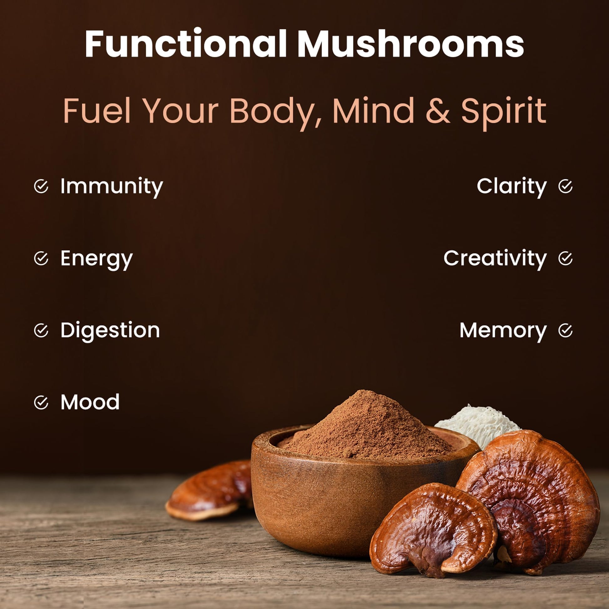 Organic Mushroom Powder - 10-in-1 Complex - Mushroom Supplement Powder Blend for Memory, Focus & Immune Support - Mushroom Blend For Coffee, Water, Smoothies - 8oz - Available at All In One Marketplace Canada