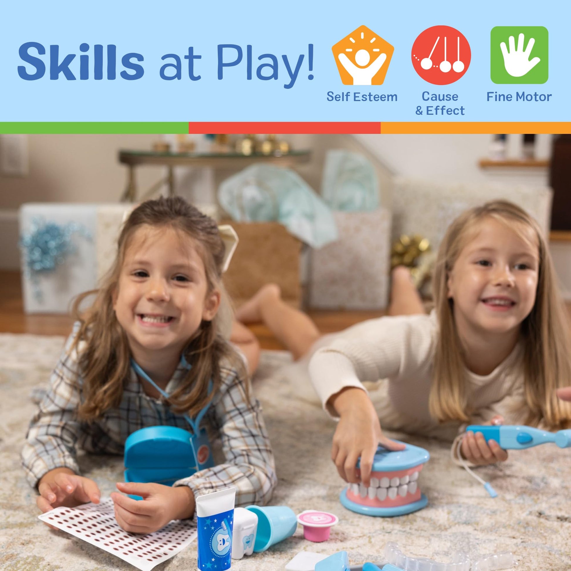 Melissa & Doug Super Smile Dentist Kit with Pretend Play Set of Teeth and Dental Accessories (25 Toy Pieces) Pretend Dentist Play Set, for Kids Ages 3+ Melissa & Doug
