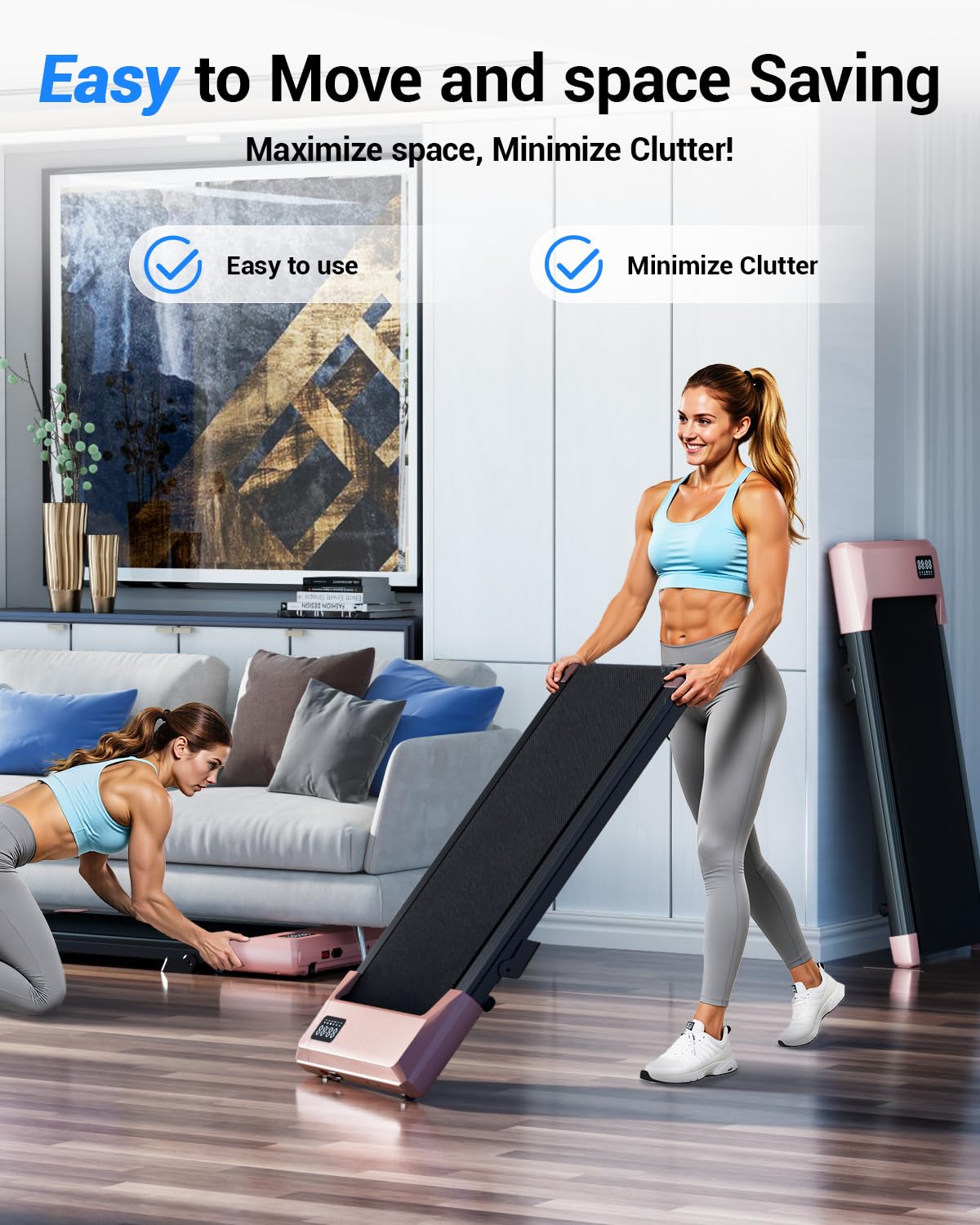 Superun Walking Pad,6% Manual Incline Walking Pad Treadmill,Under Desk Treadmill for Home Office, with App & Remote,2.5HP Quiet,LED Display,300 lbs Capacity Superun