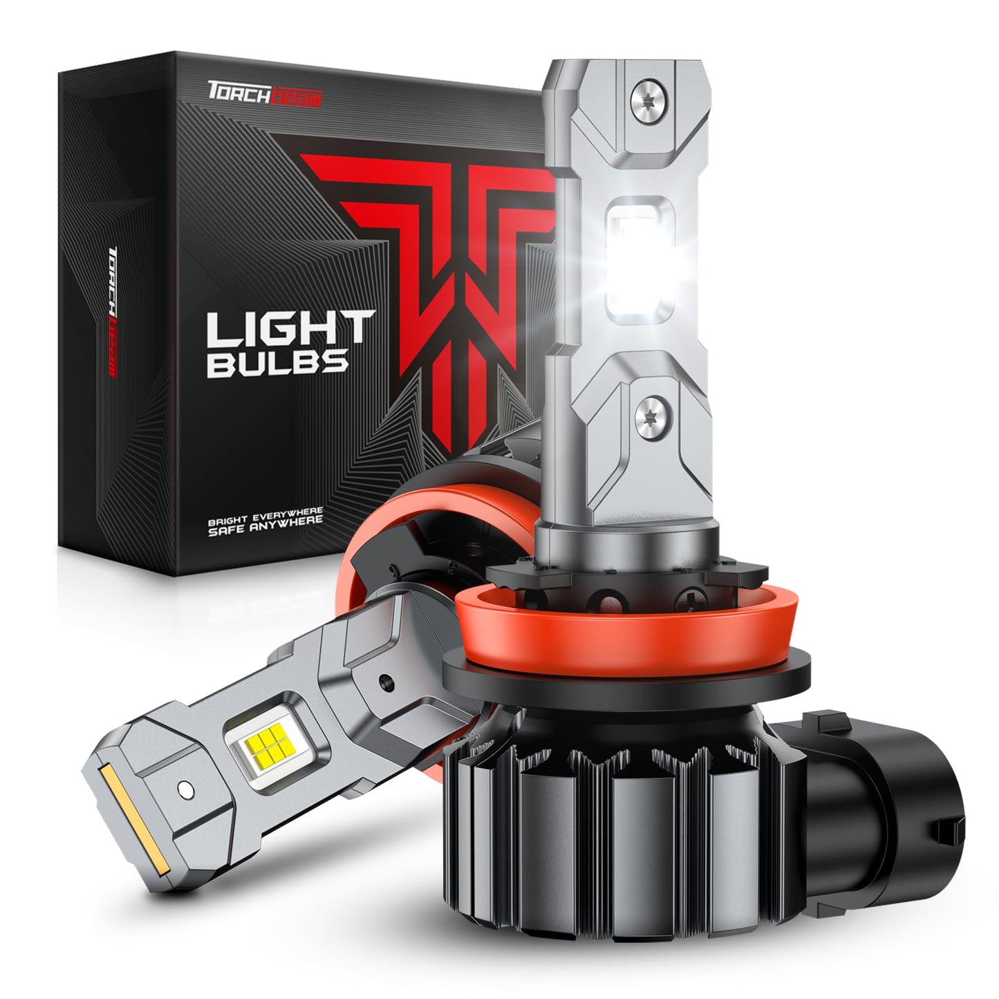 Torchbeam H11 H9 H8 LED Headlight Bulbs, 1000% Super Brightness, 1:1 Mini Size H11 LED Bulbs, 6500K Cool White H9 H8 Halogen Replacement, Canbus Ready, Plug and Play, Pack of 2 🍁 All In One Marketplace Canada