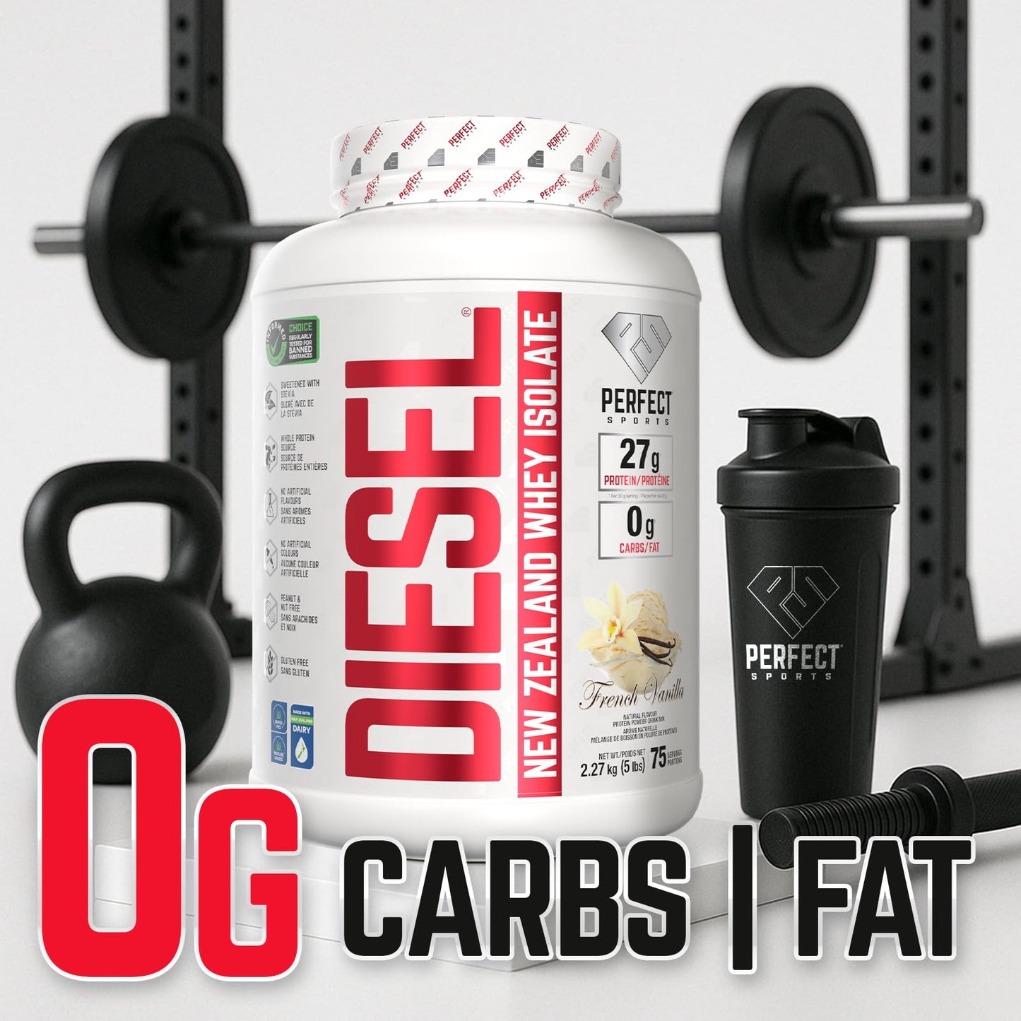 DIESEL 100% New Zealand Whey Isolate, Grass-Fed & Pasture Raised - French Vanilla 5lb