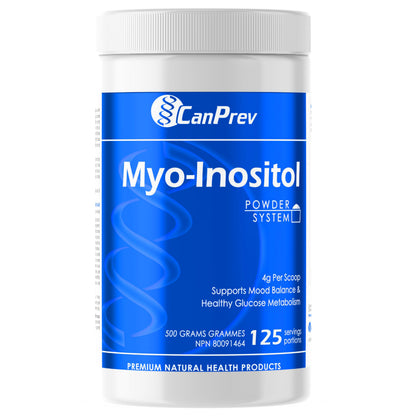 CanPrev Myo-Inositol Powder 500g, 125 Servings, PCOS Supplement for Women, Supports Glucose Metabolism, Ovulatory Function, Cellular Health and Wellness - Available at All In One Marketplace Canada
