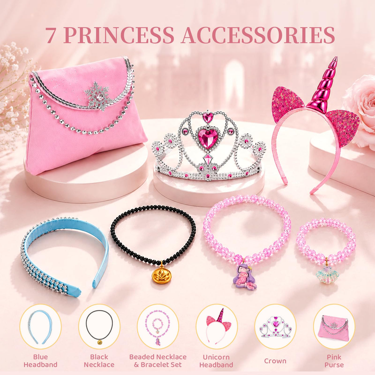 Meland 5-in-1 Princess Dress Up for Girls with Bag, Costume Gift Ages 3-8 🍁 All In One Marketplace Canada