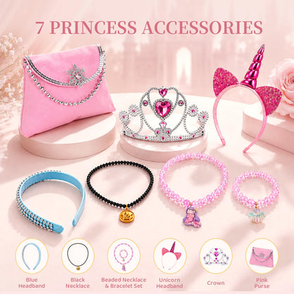 Meland 5-in-1 Princess Dress Up for Girls with Bag, Costume Gift Ages 3-8 🍁 All In One Marketplace Canada