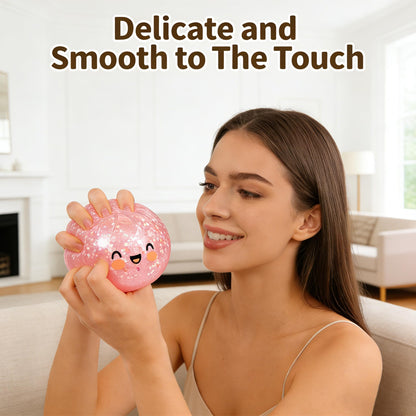 Giant Glitter Dumpling Squishy, Colorful Mystery Stress Dumplings, Cute Soft Calming Unbreakable Figurine Simulation Ball (Pink)