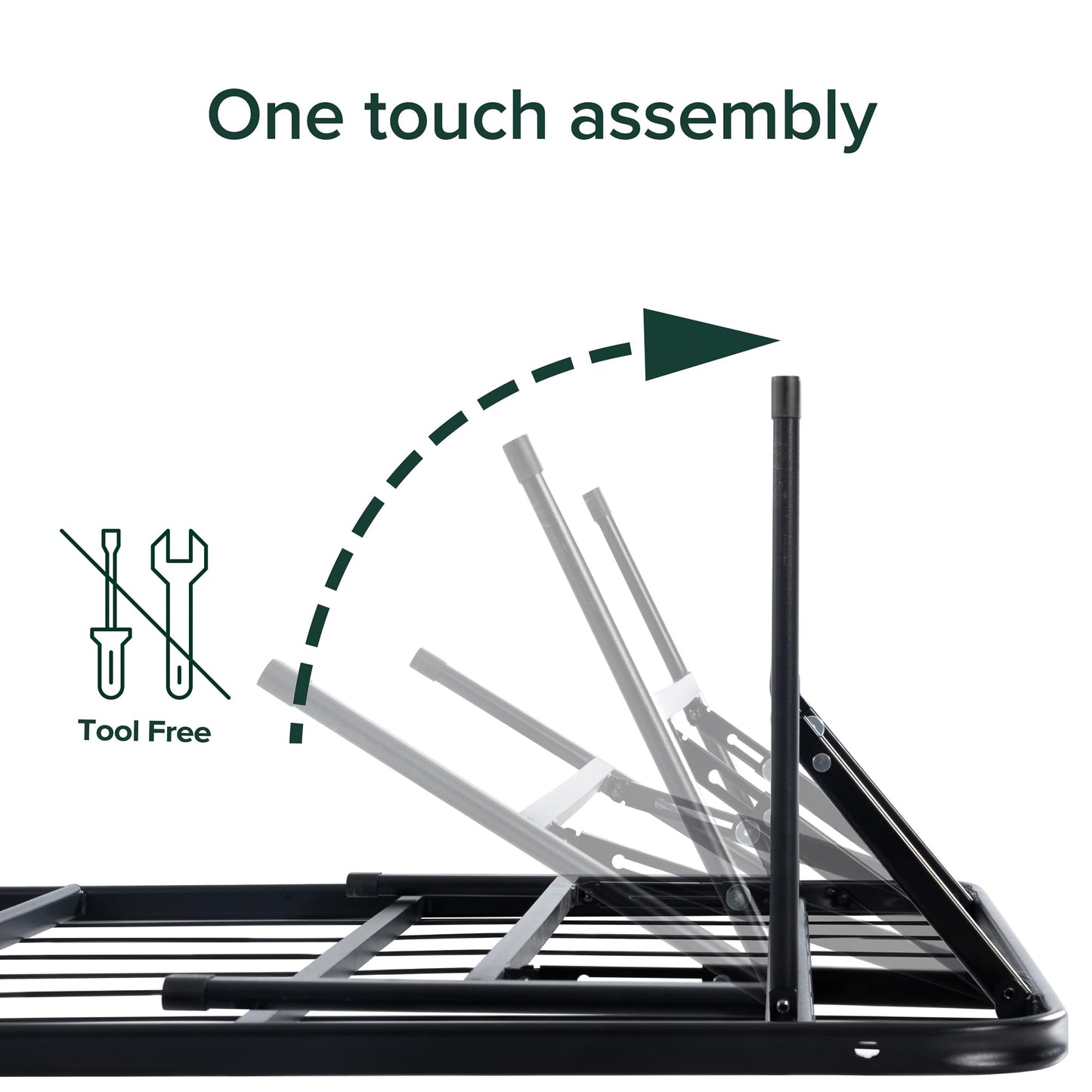 ZINUS SmartBase Tool-Free Assembly Mattress Foundation / 14 Inch Metal Platform Bed Frame/No Box Spring Needed/Sturdy Steel Frame/Underbed Storage, Black, Twin, Regular Zinus