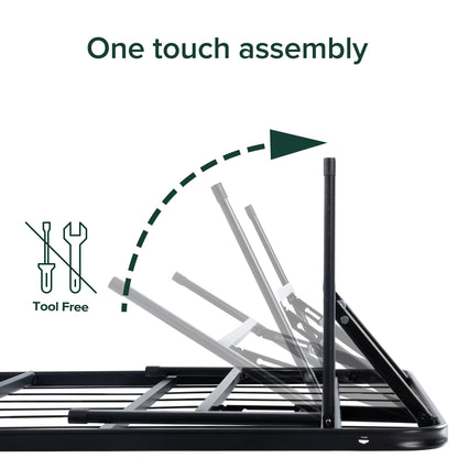 ZINUS SmartBase Tool-Free Assembly Mattress Foundation / 14 Inch Metal Platform Bed Frame/No Box Spring Needed/Sturdy Steel Frame/Underbed Storage, Black, Twin, Regular Zinus