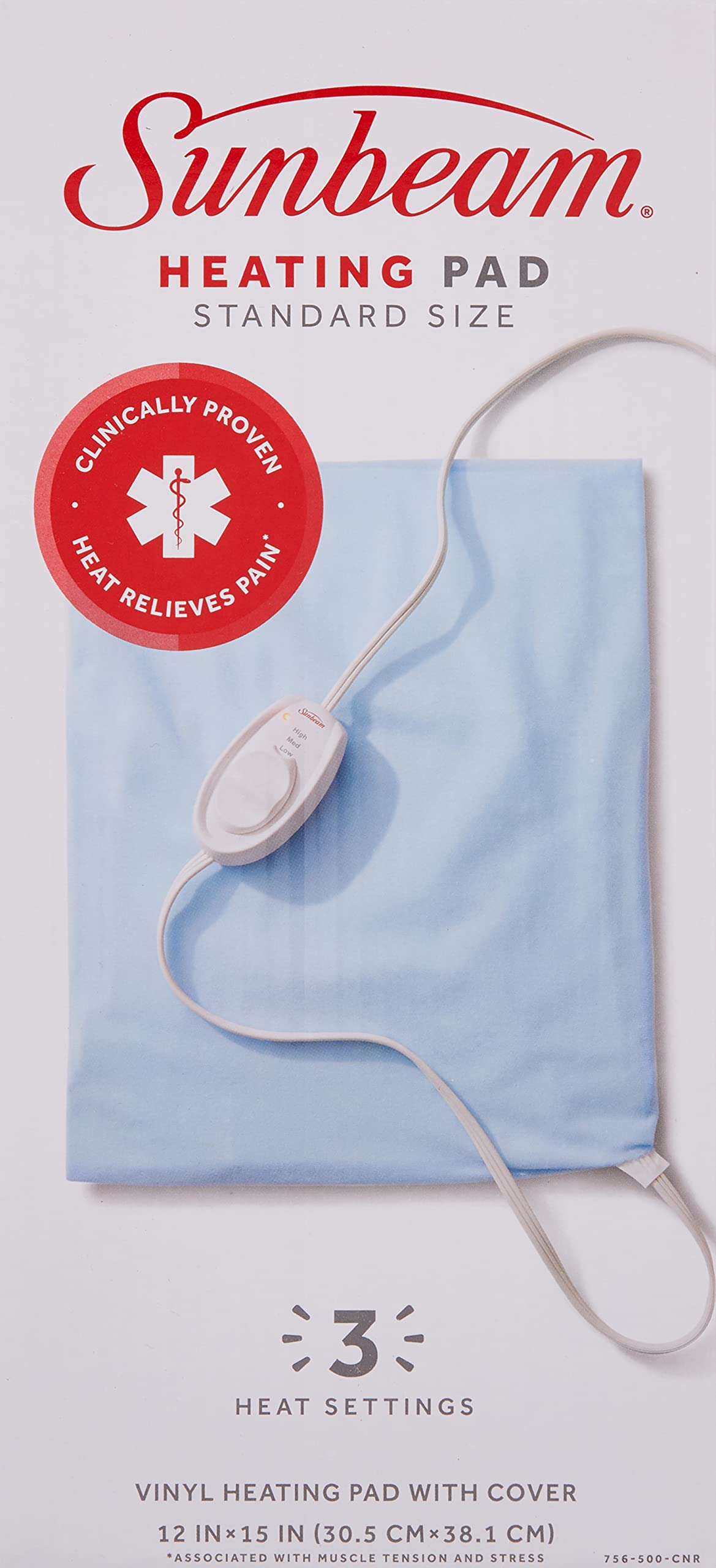 Sunbeam Heating Pad with Arthritis Controller - Neck & Shoulder Electric Heating Pad for Targeted Pain Relief, 3 Heat Settings, Machine Washable, 12 x 15 inch - Available at All In One Marketplace Canada