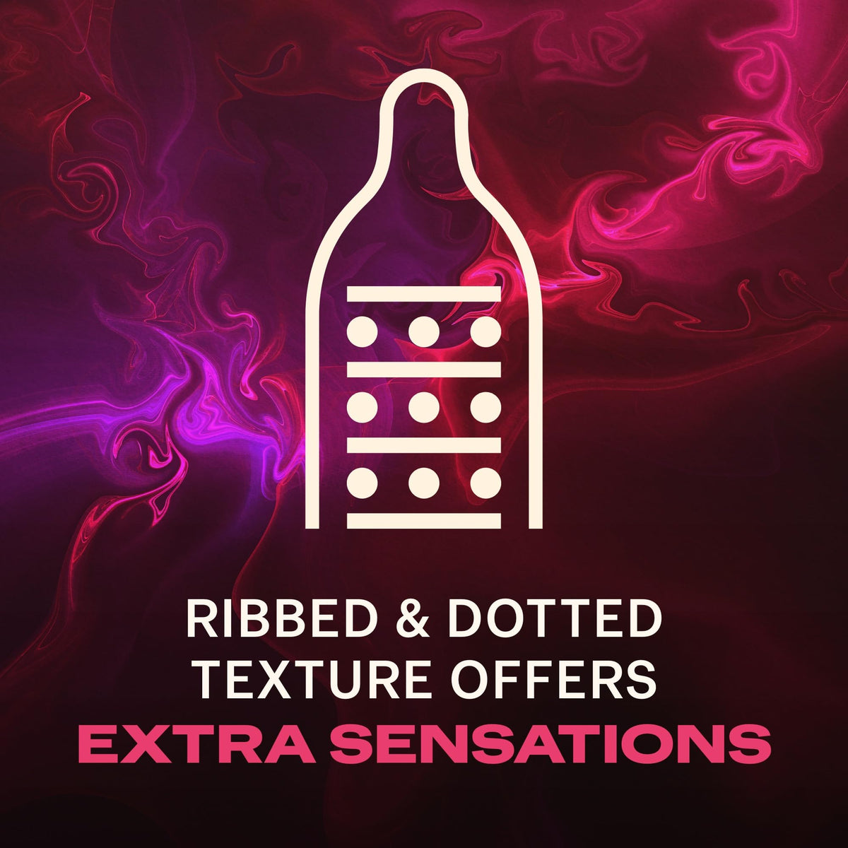 DUREX Intense Orgasmic Condoms, Ribbed and Dotted Texture with Desirex Gel for Simulating Sensation, Large 56mm Nominal Width, 20 Count