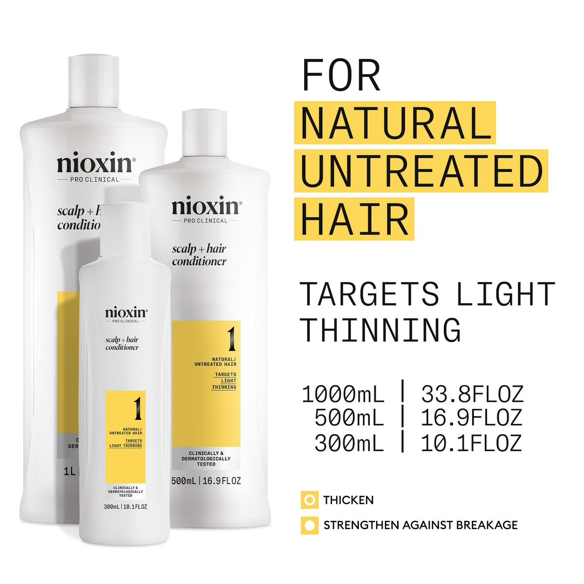 Nioxin System 1 Scalp & Hair Conditioner |Natural Hair with Light Thinning