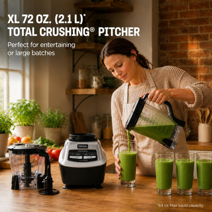 Ninja BL780C, Ninja Supra Kitchen System with Blender and Food Processor, Black/Silver, 1200W, (Canadian Version)