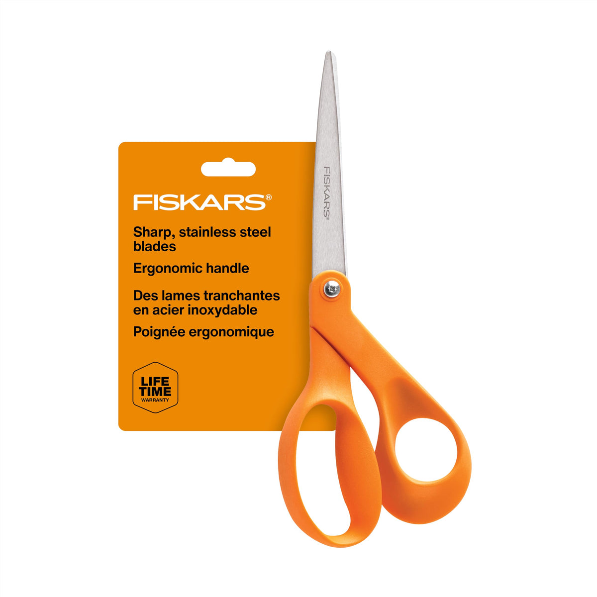 Fiskars 8" Original Orange-Handled Craft & Fabric Scissors, All Purpose