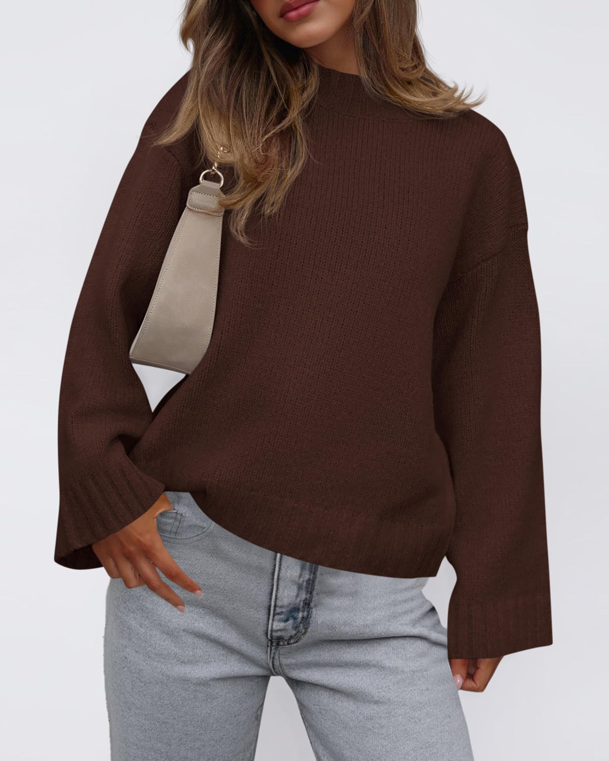 BTFBM Sweaters For Women Crewneck Long Sleeve Loose Knit Pullover Tops 🍁 All In One Marketplace Canada