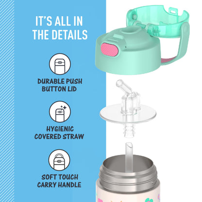 THERMOS FUNTAINER Water Bottle with Straw, 14oz, Princess
