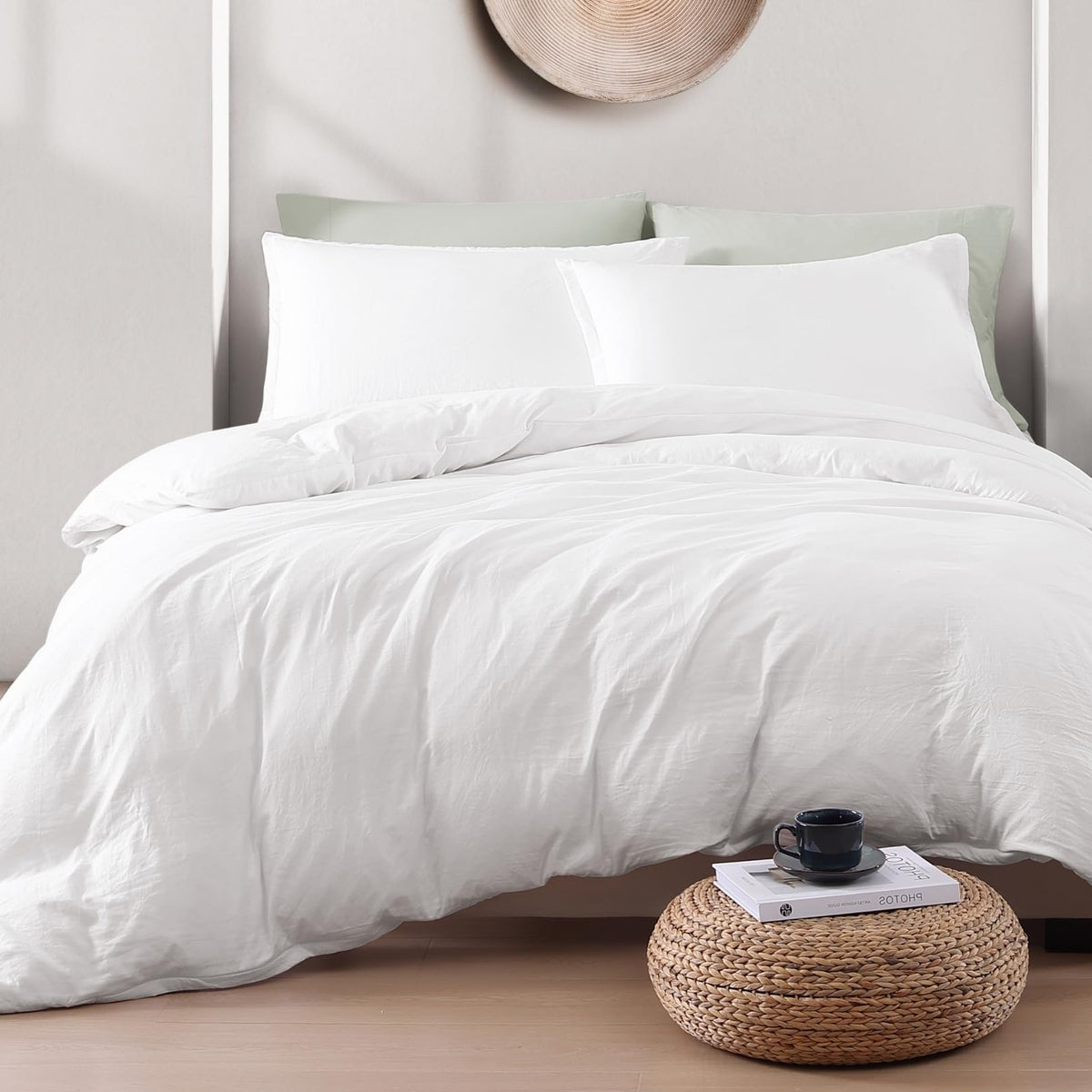 Duvet Cover Queen Size, Pre-Washed Soft Microfiber 3 Piece Set - White 🍁 All In One Marketplace Canada