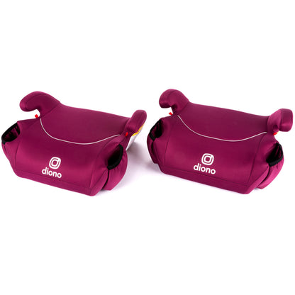 Diono Solana 2022, No Latch, Pack of 2 Backless Booster Car Seats, Lightweight, Machine Washable Covers, Cup Holders, Pink