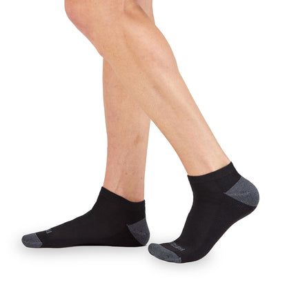 Fruit of the Loom mens 12 Pair Pack Dual Defense Cushioned Casual Sock, Black, 6-12