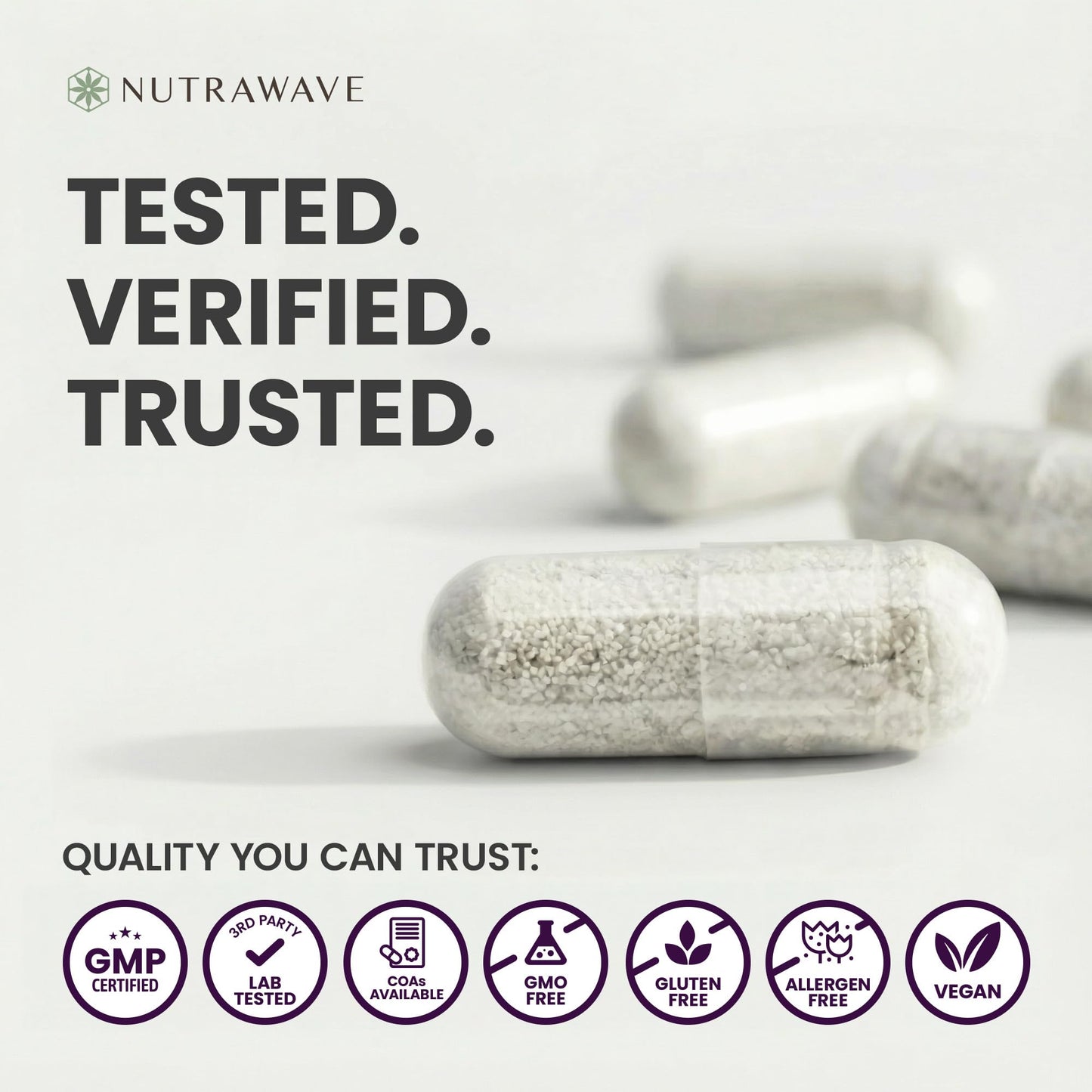 Nutrawave 50 BILLION Probiotics Women & Men, 15 Strains Active Culture. Relieves Bloating and Constipation, Improved Digestion and Gut Health Supplement, Non-GMO, Vegan, Gluten Free. 60 Vegan Capsules/ 60 Day Supply - Available at All In One Marketplace Canada
