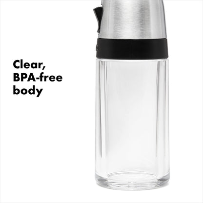 Oxo 1234780CL Salt and Pepper Shaker Set, Clear, Stainless Steel, 4.5-Inch