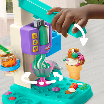 Play-Doh Rainbow Swirl Ice Cream Playset with 7 Pretend Play Kitchen Accessories, Arts and Crafts Toys for 3 Year Old Girls and Boys and Up - Available at All In One Marketplace Canada