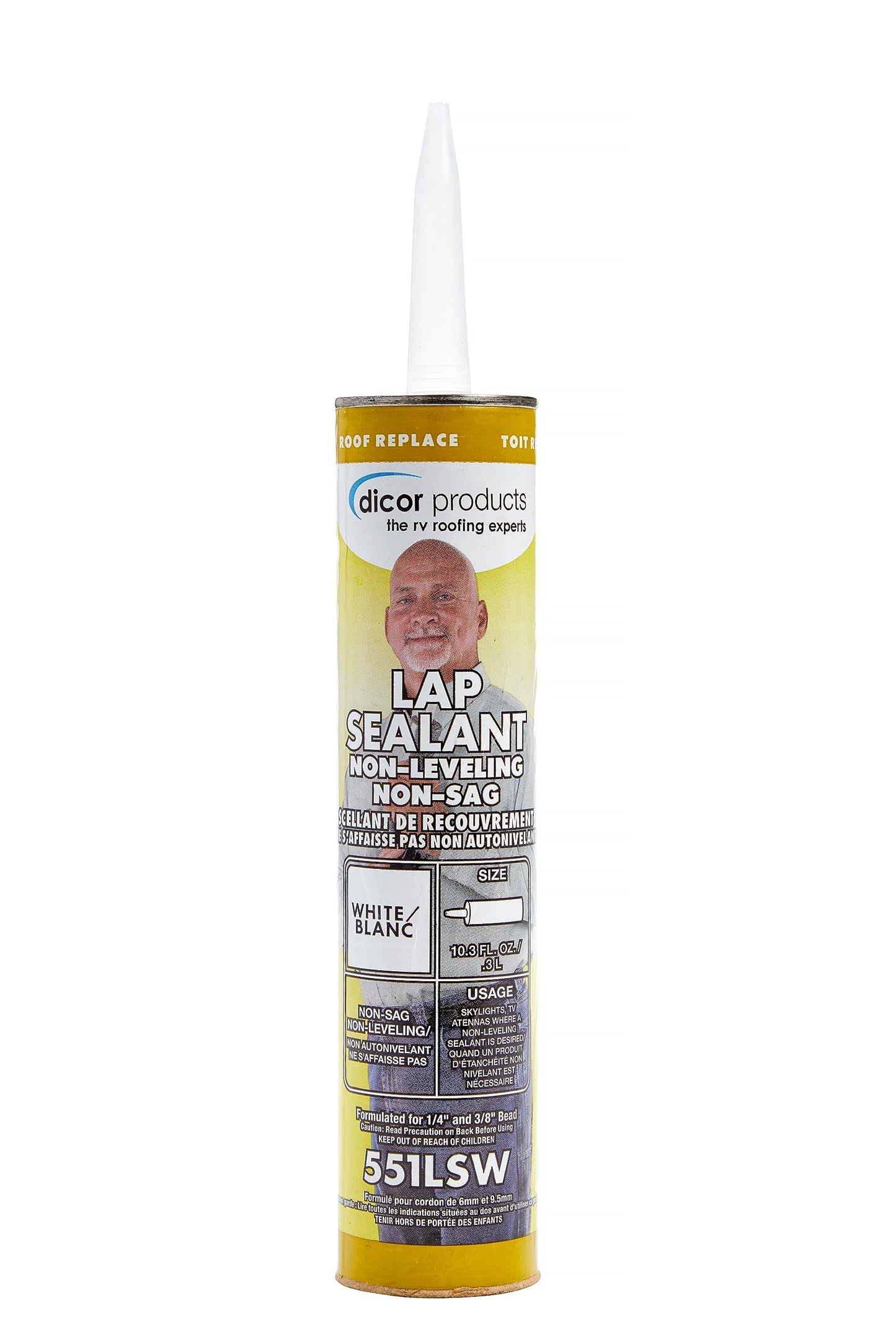 Dicor 551LSW1 White Non-Sag Roof Lap Sealant - 10.3 oz. Tube 🍁 All In One Marketplace Canada