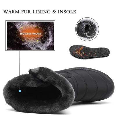 Snow Boots for Women Winter Boots Waterproof, Black A, 7US=38EU 🍁 All In One Marketplace Canada