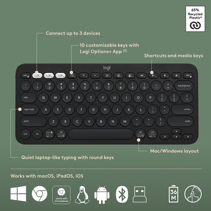 Logitech Pebble 2 Silent Compact Wireless Keyboard and Mouse Combo - Black