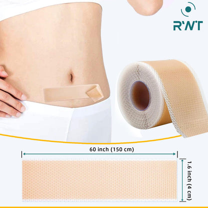 Silicone Scar Sheets, Silicone Scar Tape for Surgical Scars - 60" x 1.6" Roll - 1.5M, Medical Grade Reusable Scar Removal for Keloid, C-Section, and Tummy Tuck - Available at All In One Marketplace Canada