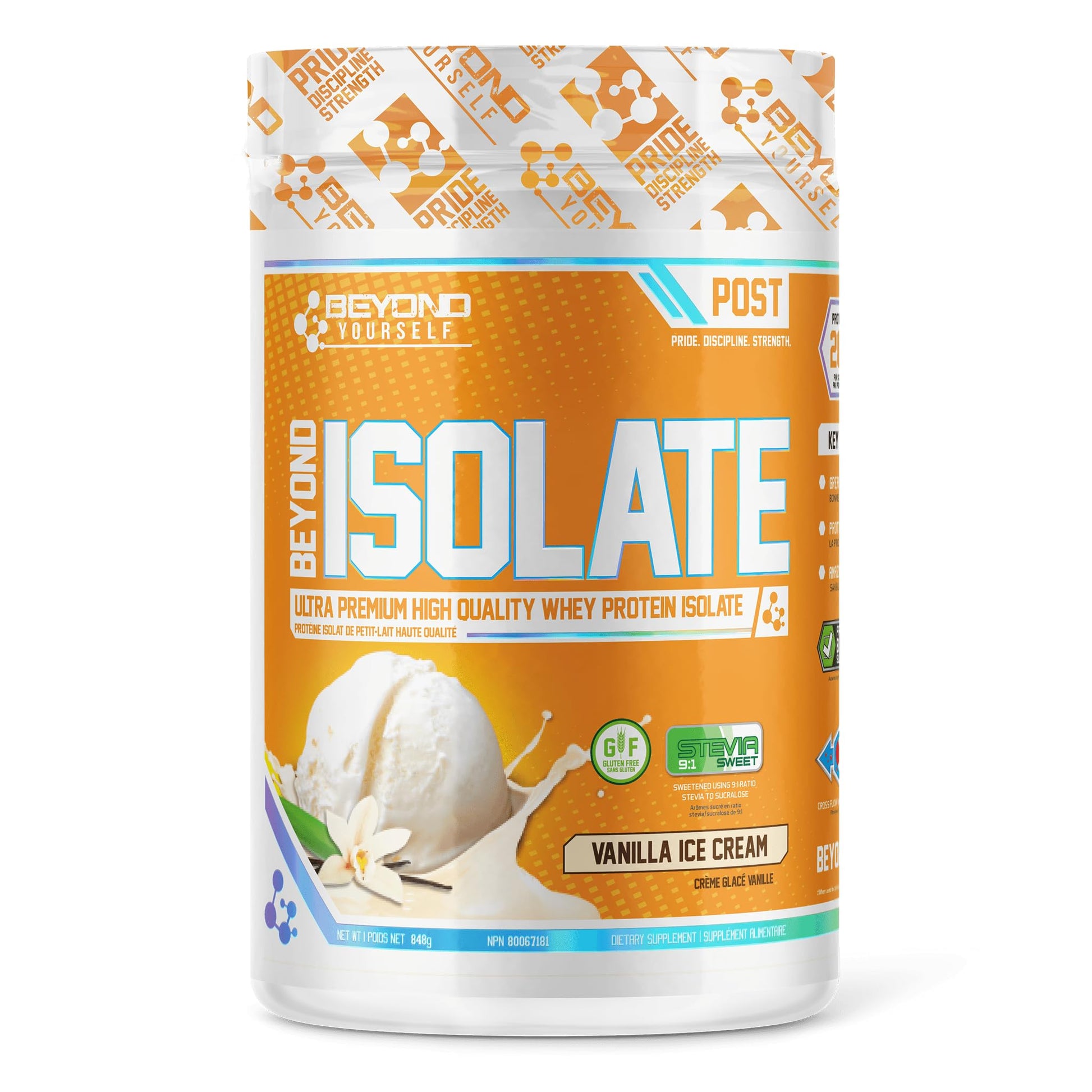 Beyond Yourself Beyond Isolate Whey Protein - Premium Micro-Filtered, Fast-Absorbing Formula | Sugar-Free, Gluten-Free, Clean Ingredients | Muscle Recovery Support | 2lbs, Vanilla Ice Cream